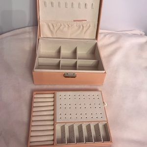 New without tags 2 layers pink jewelry box
